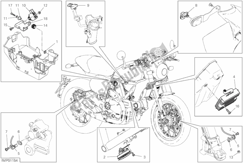 Toutes les pièces pour le 13d - Appareils électriques du Ducati Scrambler Cafe Racer 803 2019